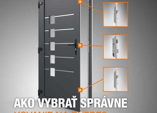 Široký výber rôznych typov kovania na dvere, vrátane kľučiek, madiel a bezpečnostných zámkov.