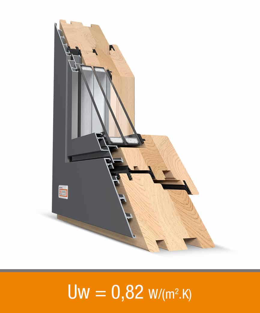 Naturo 80 Quadrat FB Drevohliníkové okno Naturo 80 Quadrat FB