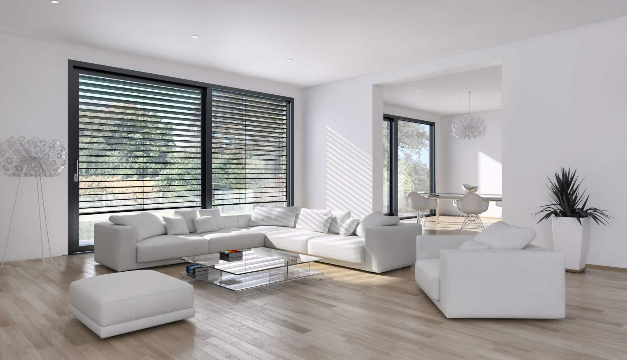 Vonkajšie žalúzie z interiéru domu