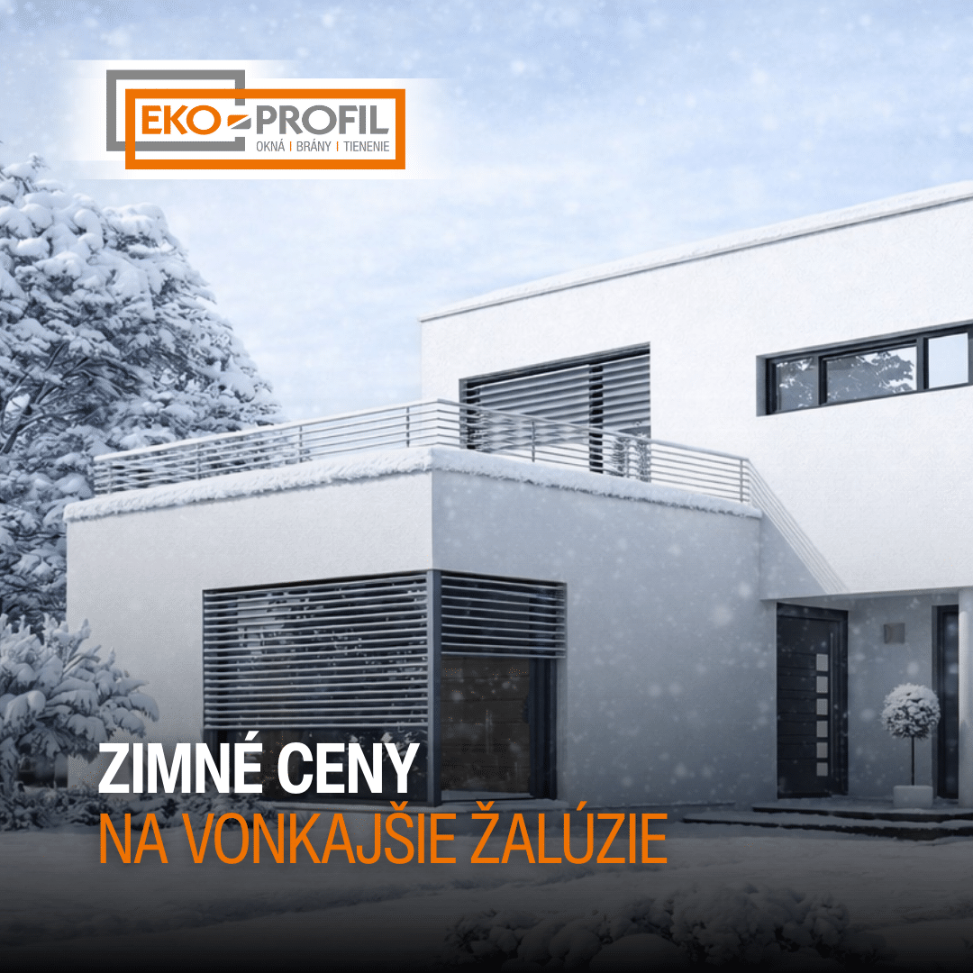 Zimné ceny na vonkajšie žalúzie Vonkajšie žalúzie na zasneženom dome