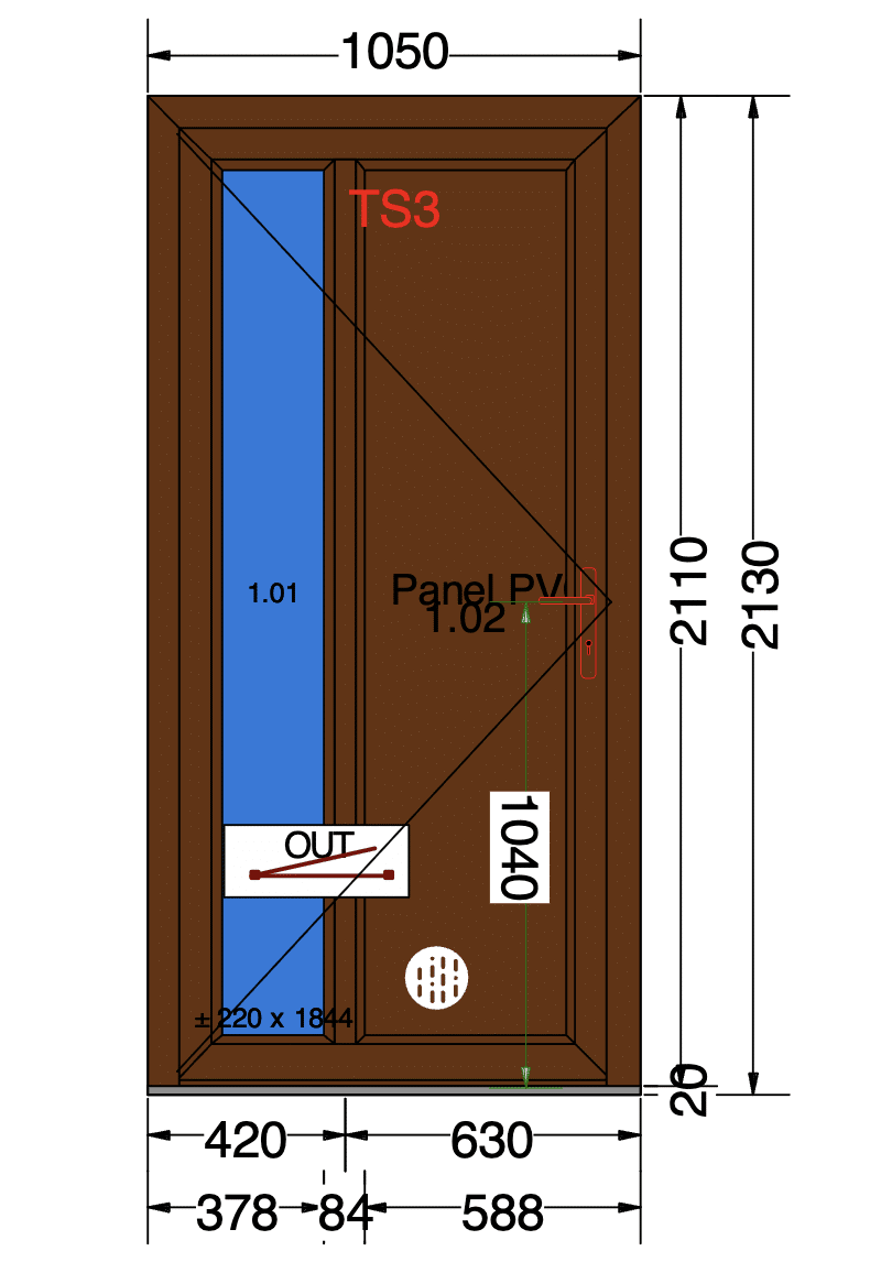Vchodové plastové dvere 980x1960mm
